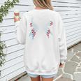 Baseball Bow Baseball Mom Women Baseball Mama Premium Women's Sweatshirt Back Print