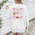 Baseball Coquette Bow Baseball Mama Baseball Mom Premium Women's Sweatshirt Back Print