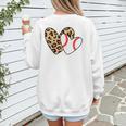 Baseball Heart Leopard Heart Sport Baseball Mom Women's Sweatshirt Back Print Baseball Heart Leopard Heart Sport Baseball Mom Women's Sweatshirt Back Print
