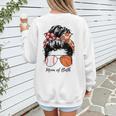 Baseball Mom Basketball Mom Of Both Messy Bun Mother's Day Women's Sweatshirt Back Print