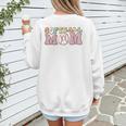 Baseball Mom Bleached Messy Bun Game Day Women's Sweatshirt Back Print