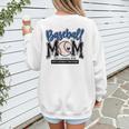 Baseball Mom Blue Varsity Baseball Mama Cute Mother's Day Women's Sweatshirt Back Print