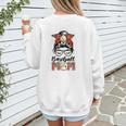 Baseball Mom Game Day Messy Bun Leopard Mother's Day Women's Sweatshirt Back Print Baseball Mom Game Day Messy Bun Leopard Mother's Day Women's Sweatshirt Back Print