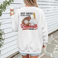 Baseball Mom Hot Mess Always Stressed Baseball Mama Women's Sweatshirt Back Print