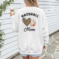 Baseball Mom Leopard Heart Baseball Player Kids Women's Sweatshirt Back Print