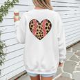 Baseball Mom Leopard Heart Valentine Day Mother Day Women's Sweatshirt Back Print Baseball Mom Leopard Heart Valentine Day Mother Day Women's Sweatshirt Back Print