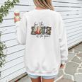 Baseball Mom Leopard For The Love Of The Game Bleached Women Women's Sweatshirt Back Print