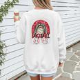 Baseball Mom Rainbow Boho Mommy Premium Women's Sweatshirt Back Print