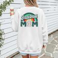 Baseball Mom Rainbow Game Day Women's Sweatshirt Back Print