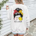 Baseball Mom Softball Mom Of Both Messy Bun Mother's Day Women's Sweatshirt Back Print Baseball Mom Softball Mom Of Both Messy Bun Mother's Day Women's Sweatshirt Back Print