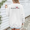 Baseball Softball Baseball Mom Heartbeat Baseball Women's Sweatshirt Back Print