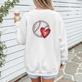 Bleached Custom Baseball Mom Number 7 Heart For Mom Women's Sweatshirt Back Print Bleached Custom Baseball Mom Number 7 Heart For Mom Women's Sweatshirt Back Print