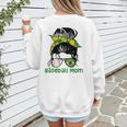 Brazil Baseball Mom Messy Bun Women's Sweatshirt Back Print Brazil Baseball Mom Messy Bun Women's Sweatshirt Back Print
