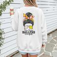 Busy Raising Ballers Softball Messy Bun Baseball Mom Women's Sweatshirt Back Print Busy Raising Ballers Softball Messy Bun Baseball Mom Women's Sweatshirt Back Print