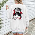 Canadian Baseball Mom Canada Flag Baseball Girl Women's Sweatshirt Back Print
