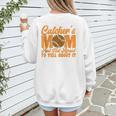 Catcher's Mom And Not Afraid Leopard Baseball Mom Women's Sweatshirt Back Print Catcher's Mom And Not Afraid Leopard Baseball Mom Women's Sweatshirt Back Print