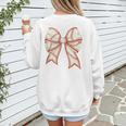 Coquette Bow Baseball Mama Baseball Mom Women Women's Sweatshirt Back Print