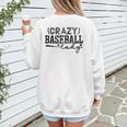 Crazy Baseball Lady Baseball Mom Sporty Humor Women's Sweatshirt Back Print Crazy Baseball Lady Baseball Mom Sporty Humor Women's Sweatshirt Back Print