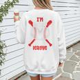 Cute Baseball Mom Out Of Your League Mommy Sports Players Premium Women's Sweatshirt Back Print