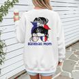 French Baseball Mom France Messy Bun Women's Sweatshirt Back Print French Baseball Mom France Messy Bun Women's Sweatshirt Back Print