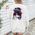 Haitian Baseball Mom Haiti Flag Baseball Girl Women's Sweatshirt Back Print Haitian Baseball Mom Haiti Flag Baseball Girl Women's Sweatshirt Back Print