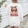 Heart Glasses Baseball Mama Baseball Mom Mother's Day Women's Sweatshirt Back Print