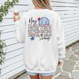 Hey Batter Batter Swing Graphic For Baseball Moms Women's Sweatshirt Back Print