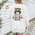 Loud And Proud Baseball Mom Messy Bun Leopard Baseball Mom Women's Sweatshirt Back Print Loud And Proud Baseball Mom Messy Bun Leopard Baseball Mom Women's Sweatshirt Back Print