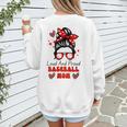 Loud And Proud Baseball Mom Messy Bun Leopard Mother Day Women's Sweatshirt Back Print Loud And Proud Baseball Mom Messy Bun Leopard Mother Day Women's Sweatshirt Back Print