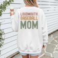 Loudmouth Baseball Mom Sports Cute Text Premium Women's Sweatshirt Back Print