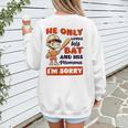 Loves Bat And His Momma Baseball Mom Women's Sweatshirt Back Print Loves Bat And His Momma Baseball Mom Women's Sweatshirt Back Print