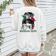 Mexico Baseball Mom Messy Bun Women's Sweatshirt Back Print Mexico Baseball Mom Messy Bun Women's Sweatshirt Back Print