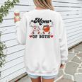 Mom Of Both Basketball Baseball Mom Women's Sweatshirt Back Print Mom Of Both Basketball Baseball Mom Women's Sweatshirt Back Print