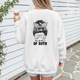 Mom Of Both Volleyball And Baseball Mom For Women Messy Bun Women's Sweatshirt Back Print Mom Of Both Volleyball And Baseball Mom For Women Messy Bun Women's Sweatshirt Back Print