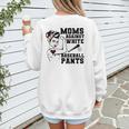 Moms Against White Baseball Pants Funny Baseball Mom Women's Sweatshirt Back Print