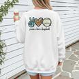 Peace Love Baseball Lover Motif For Women Pink Baseball Mom Women's Sweatshirt Back Print