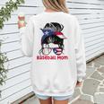 Puerto Rico Baseball Mom Messy Bun Boricua Women's Sweatshirt Back Print Puerto Rico Baseball Mom Messy Bun Boricua Women's Sweatshirt Back Print