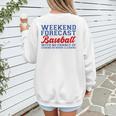 Retro Baseball Mom Mother's Day Weekend Forecast Baseball Women's Sweatshirt Back Print Retro Baseball Mom Mother's Day Weekend Forecast Baseball Women's Sweatshirt Back Print