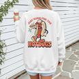 Retro Just Here For The Hotdogs Baseball Mom Sport Lover Women's Sweatshirt Back Print