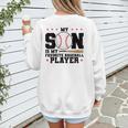 My Son Is My Favorite Baseball Player Baseball Mom Women's Sweatshirt Back Print