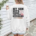 My Son Hits Harder Than Your Husband Baseball Mom Women's Sweatshirt Back Print My Son Hits Harder Than Your Husband Baseball Mom Women's Sweatshirt Back Print