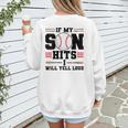 If My Son Hits I Will Yell Loud Baseball Mom Women's Sweatshirt Back Print