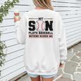 My Son Plays Baseball Nothing Scares Me Baseball Mom Women's Sweatshirt Back Print