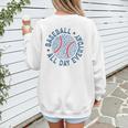 Spring 2024 Season Cute Baseball Mom All Day Everyday Women's Sweatshirt Back Print Spring 2024 Season Cute Baseball Mom All Day Everyday Women's Sweatshirt Back Print
