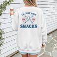 Spring 2024 Season Cute Baseball Mom Here For The Snacks Women's Sweatshirt Back Print Spring 2024 Season Cute Baseball Mom Here For The Snacks Women's Sweatshirt Back Print