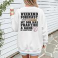 Weekend Forecast My Son Has Practice Baseball Mom Women's Sweatshirt Back Print