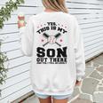 Yes This Is My Son Out There Baseball Mom Women's Sweatshirt Back Print Yes This Is My Son Out There Baseball Mom Women's Sweatshirt Back Print