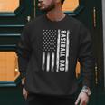Baseball Dad American Flag Grunge Retro Vintage Father Men Sweatshirt