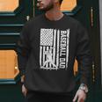 Baseball Dad American Flag Papa Daddy Happy Father's Day Men Sweatshirt