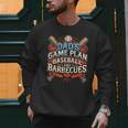 Baseball Dad BBQ Grill Dad's Game Plan Baseball & Barbecues Men Sweatshirt